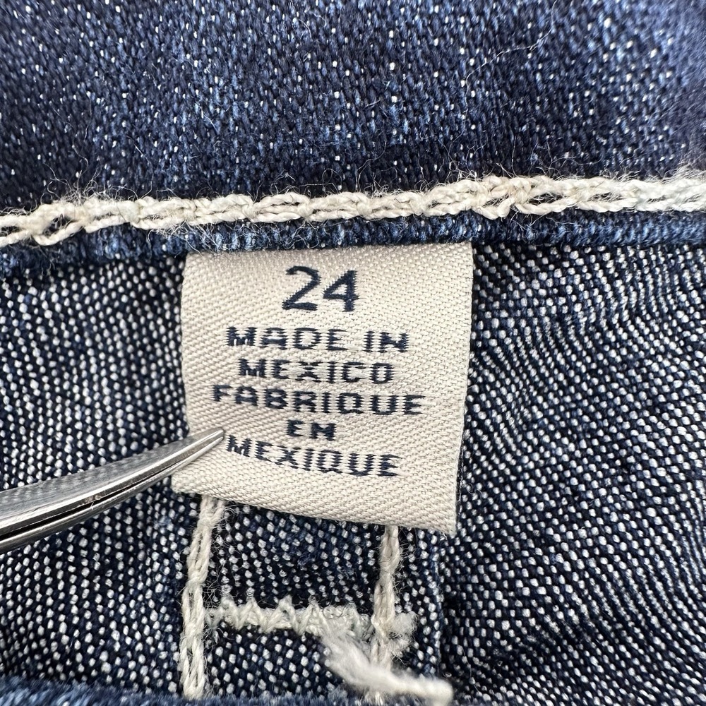 TRUE RELIGION with SWAROVSKI Crystal Legging Blue Jeans Made in Mexico Sz 24 - Picture 6 of 13